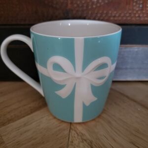 Elegant Blue and White Mug with Bow Design By Tiffany And Co. New Never Used